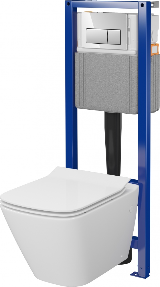 Комплект инсталляции Cersanit СЕТ C59 SYSTEM 40 механическая + подвесной унитаз MESTO хром