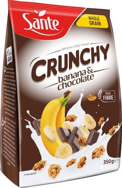Кранчи Sante с бананом и шоколадом 350 г 