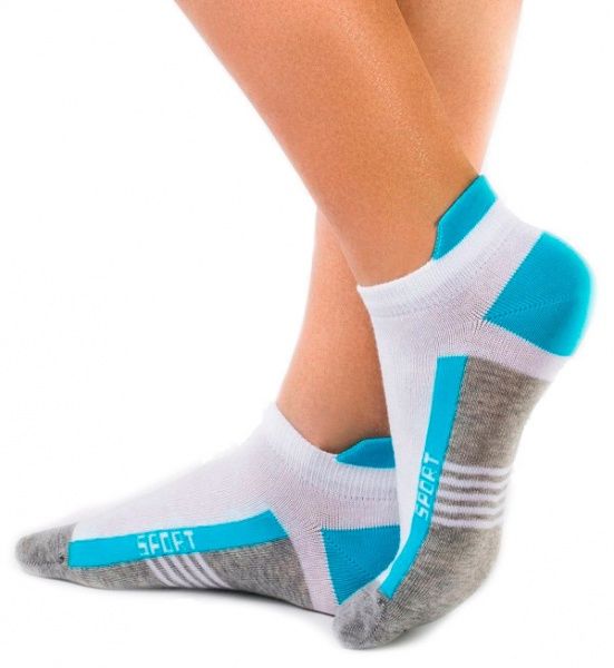 Шкарпетки чоловічі Conte ACTIVE (ультракороткі з язичком) 16С-72СП р. 29 р сірий із бірюзовим 