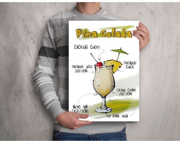 Картина Пина Колада белый 42x59,4 см Posterclub 