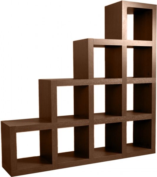 Книжкова шафа Inteo Кубус Стійка 4х4 (3D HDF) 1410x1410x290 мм венге 