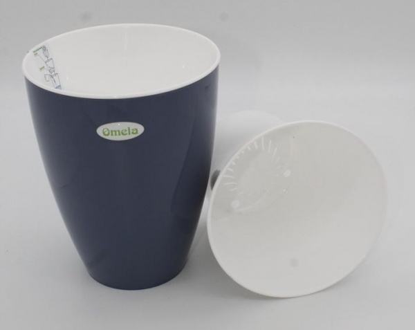 Горщик пластиковий Омела Самозволожувальний 2,3 літра круглий графіт 