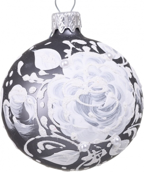 Шар новогодний цветочная серия d 60 мм в ассортименте 2200