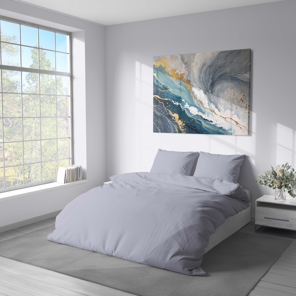 Комплект постельного белья Mono семейный серый Luna