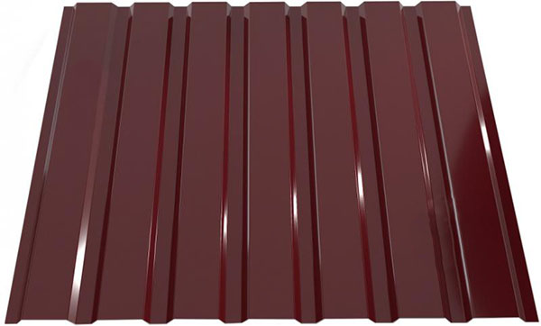 Профнастил глянцевый PSM H-15 0,45x1155x2000 мм RAL 3005 вишневый