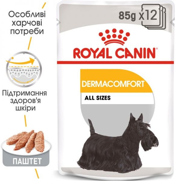 Консерва Royal Canin для собак DERMACOMFORT LOAF (Ол Сайзес Дермакомфорт), пауч, 85 г