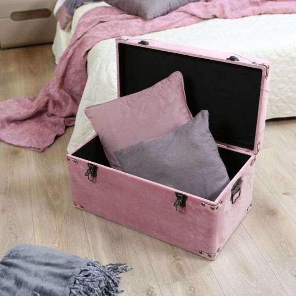 Сундук-пуф Art&Crafts Велюр пудровый 50х25х23 см 