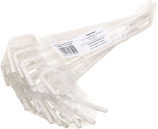 Крючок двойной 150 мм 10шт. белый