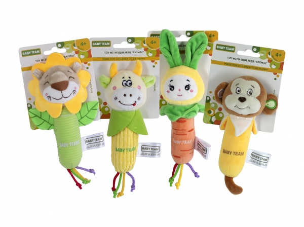 Игрушка Baby Team с пищалкой Животные в ассортименте 8507