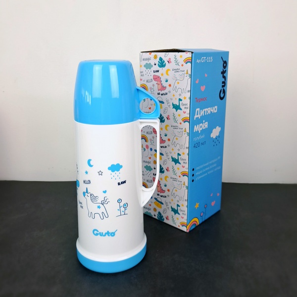 Термос GT115 Детская мечта голубой 450 мл Gusto