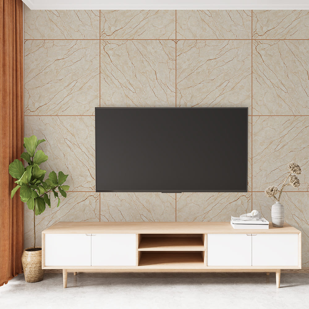 Панель декоративна з ПВХ Sticker Wall світло-бежевий мармур 600х600х3 мм