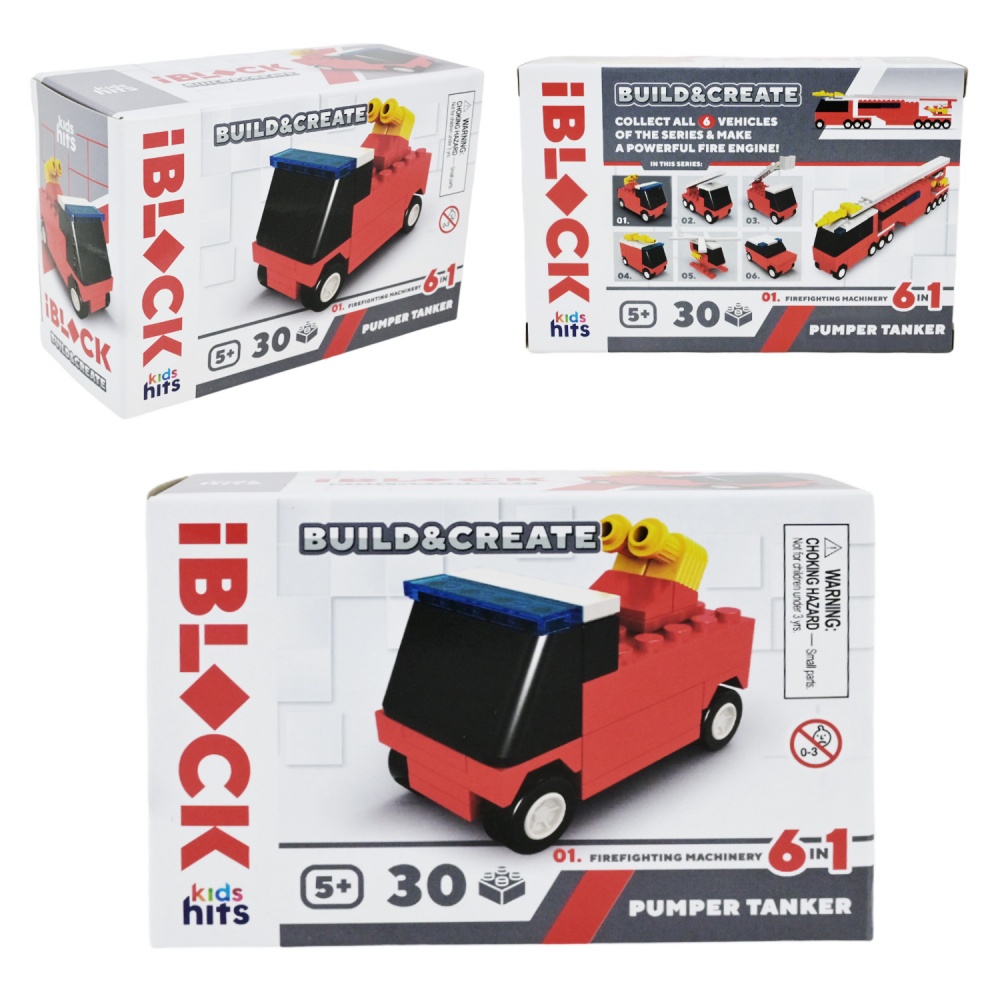 Игрушка-конструктор Iblock Kids hits JUNIOR Пожарная (в ассортименте) KH51/004