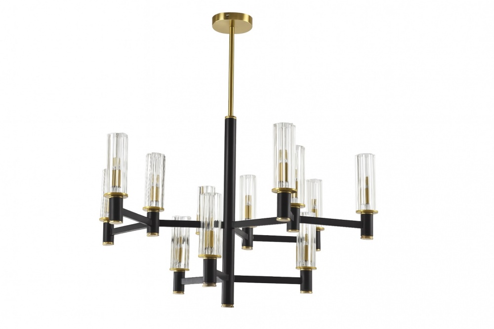 Люстра стельова Sensio Rivola 12xG9 чорний/золото PR-PL241026-12