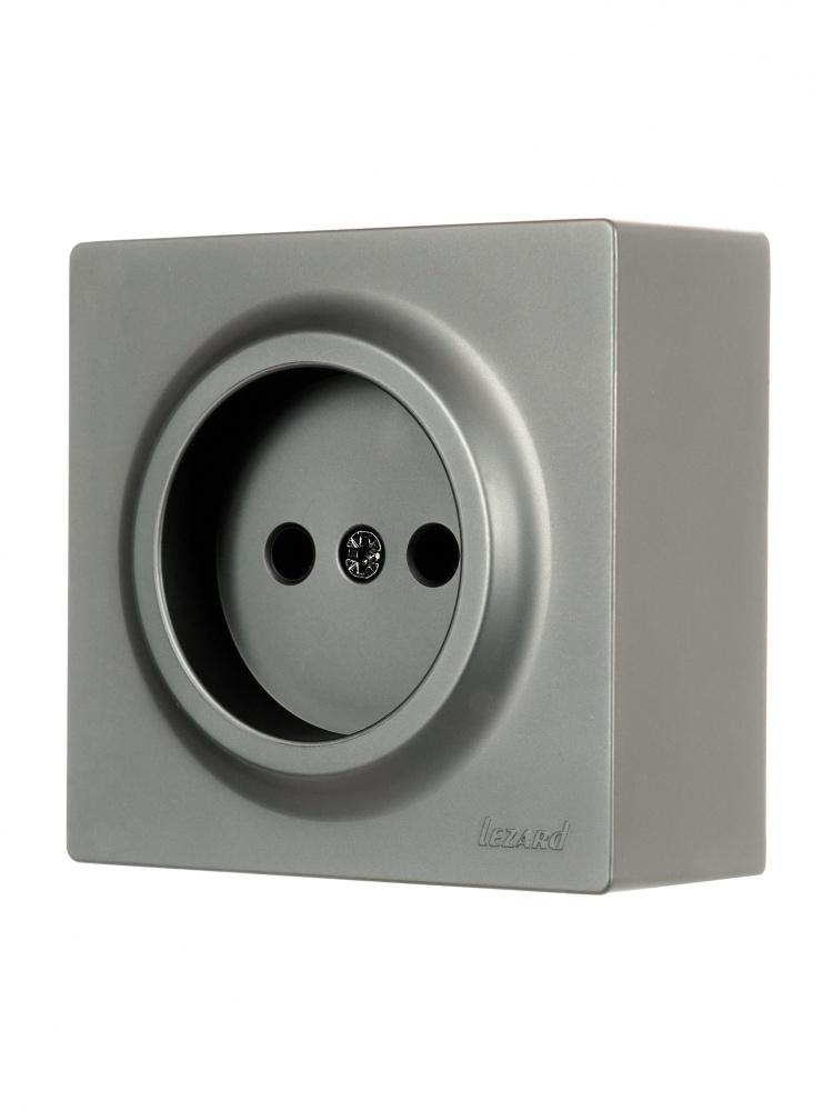 Розетка накладна побутова без заземлення Lezard LETO IP20 платина 752-3500-121B