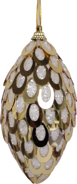 Ялинкова іграшка бурулька Золотий павлін SDC110870W 14 см 
