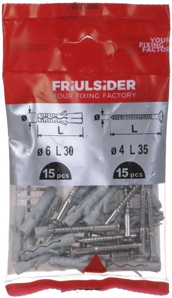 Дюбель распорный с шурупом 6x30 мм 15 шт. (60021g06030f2) Friulsider