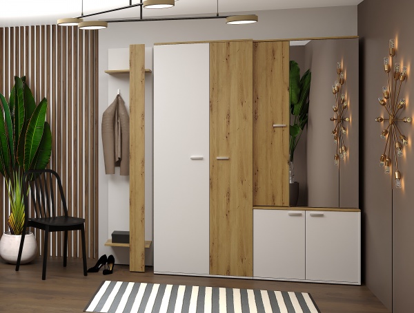 Вішалка для одягу SOKME Барселона білий/дуб артізан 