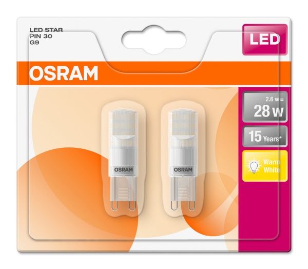 Лампа светодиодная Osram PIN30 FR 2,6 Вт капсульная матовая G9 220 В 2700 К 4058075171435 