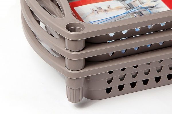 Этажерка пластиковая Heidrun 1562 Baskets 3 яруса 610x180x600 мм серая