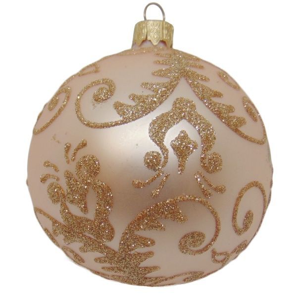 Куля новорічна d80 9077-1 золота пудра