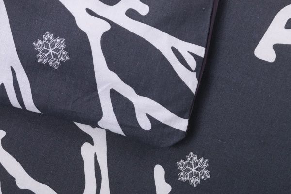 Комплект постільної білизни Гілочка 2 євро сірий із малюнком Rigel 