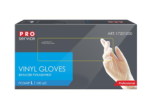 Перчатки виниловые PROservice стандартные HoReCa р.L 50 пар/уп. белые