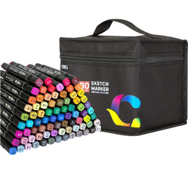 Набор двухсторонних скетч маркеров Deli 70806-80 80 цветов мульти 82671 