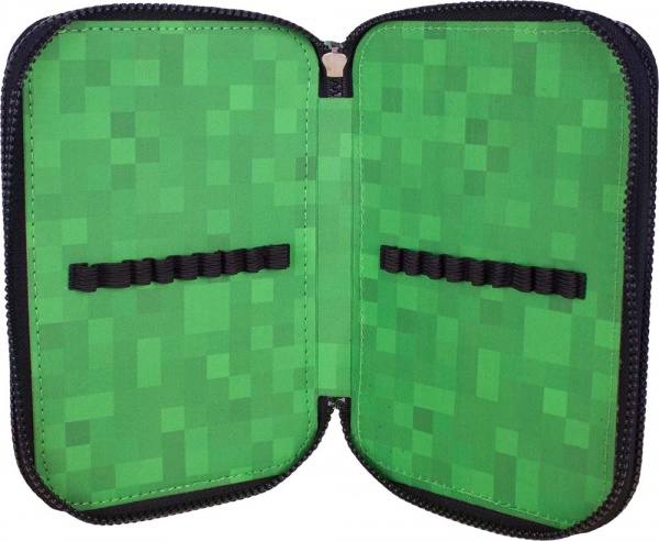Пенал школьный AC3 Alex&Steven Minecraft черный с зеленым