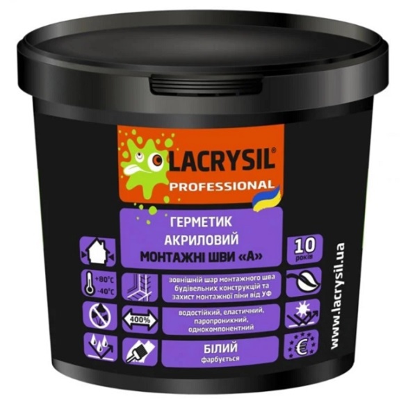 Герметик для швов Lacrysil снаружи помещений А белый 7 кг