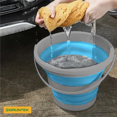 Ведро обычное Gruntek 5 л голубой/серый