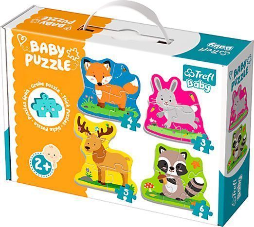 Пазлы картонные Trefl Лесные животные, 3-4-5-6 элементов