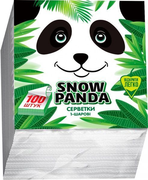 Серветки столові Сніжна Панда 33х33 см білі 100 шт.