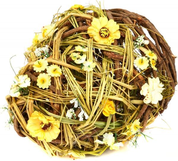 Декорація великодня Яйце плетене із квіточками HL180042