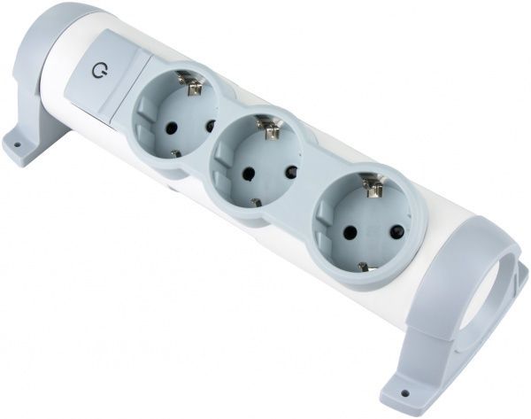 Колодка Legrand Comfort с заземлением 3 гн. серый 694624 