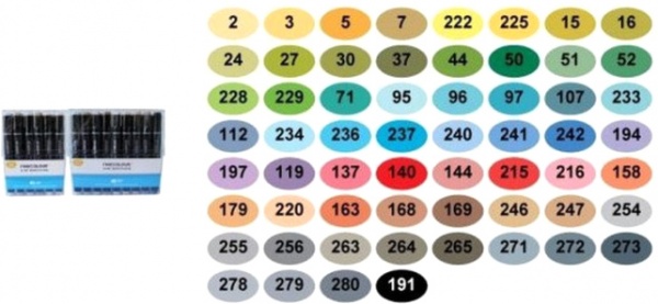 Набір двосторонніх маркерів FINECOLOUR Brush 60 цветов EF102-TB60 різнокольоровий 