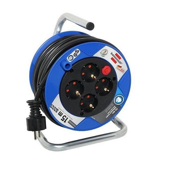 Подовжувач на котушці Brennenstuhl Garant із заземленням 4 гн. синій 15 м 1079180004