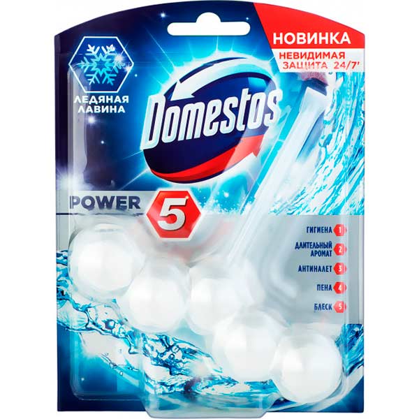 Туалетный блок Domestos Power 5 Ледяная лавина 