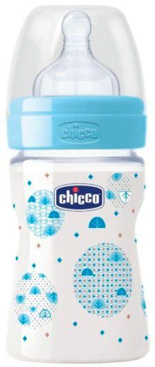 Бутылка детская Chicco пластиковая Well-Being 150 мл с силиконовой соской 0+ 1шт