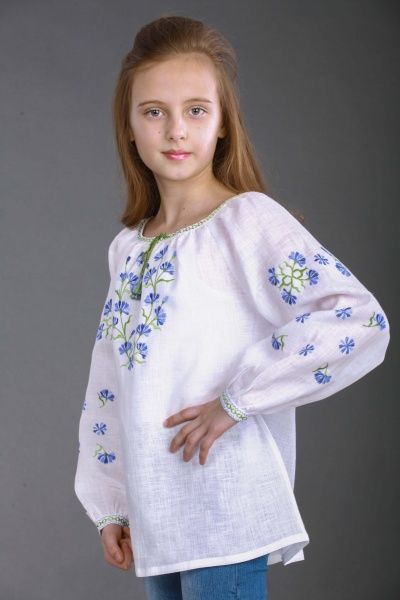Рубашка-вышиванка Гармонiя Васильки р.86 белый с синим 