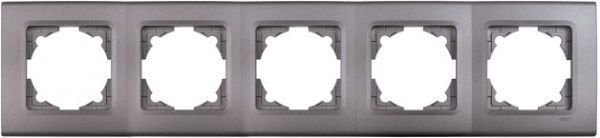 Рамка пятиместная Viko Linnera Life горизонтальная серый гранит