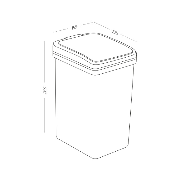 Відро для сміття MVM BIN-04 6L Anthracite 6 л антрацит