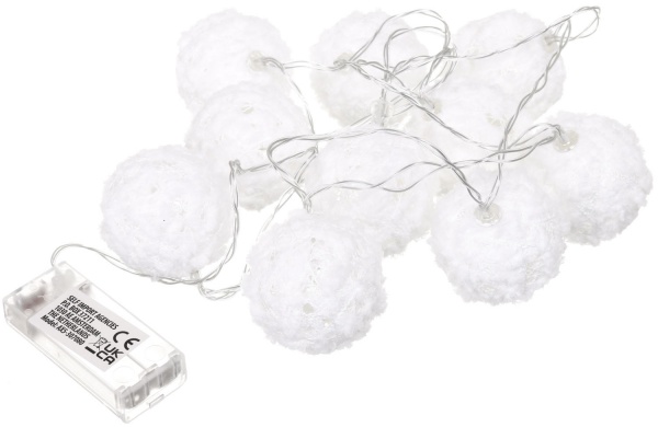 Электрогирлянда с шарами из искусственного меха Aх5307080 встроенный светодиод (LED) 10 ламп 1,3 м 