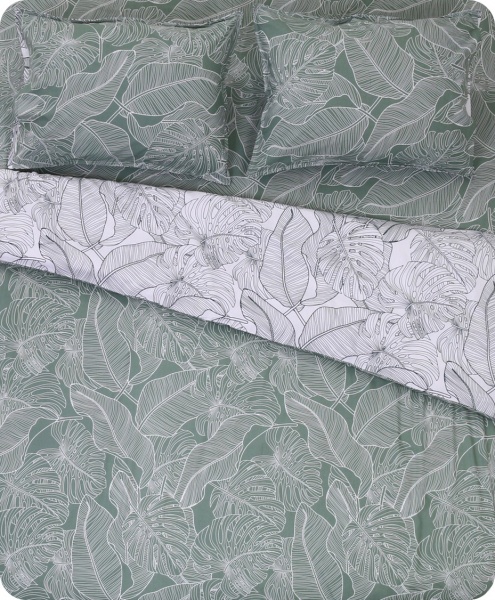 Комплект постільної білизни Laval 2.0 зелений із білим Today 