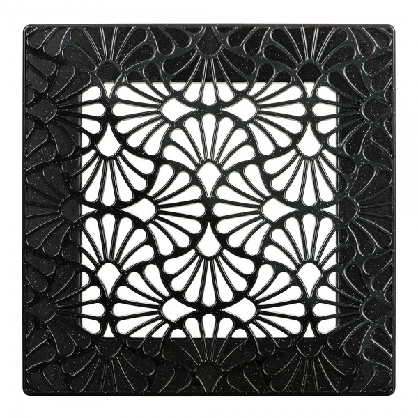 Решітка Вентс Арт-Деко Флора 200х200 пластик чорний 