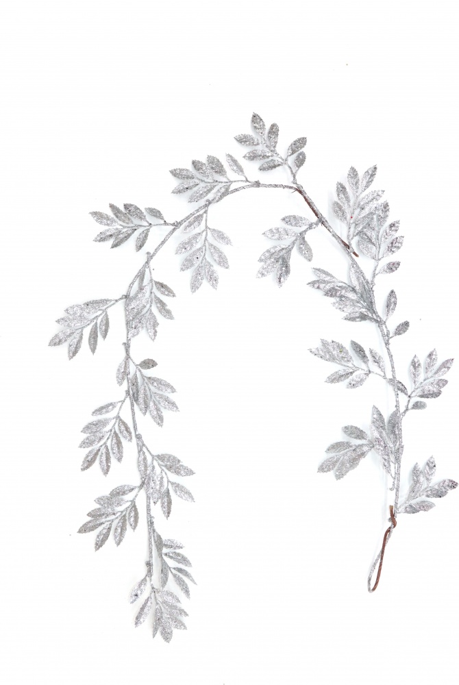 Гирлянда декоративная с листочками 2 цвета в ассортименте серебро / золото 1,5 м