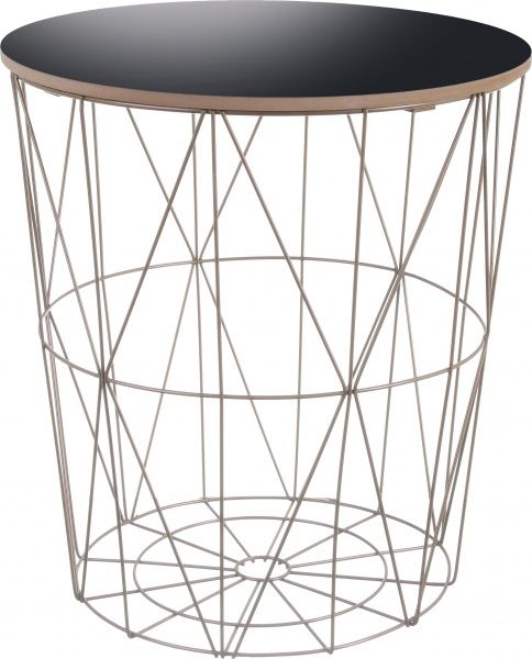 Стол-корзина Сканди 40х40х42 см чорный с золотым 