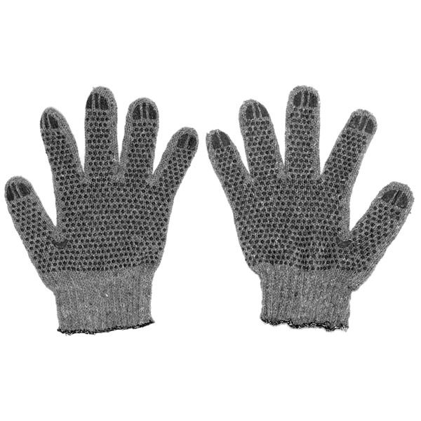 Перчатки трикотажные ПВХ 608 серые 7 кл 10 р