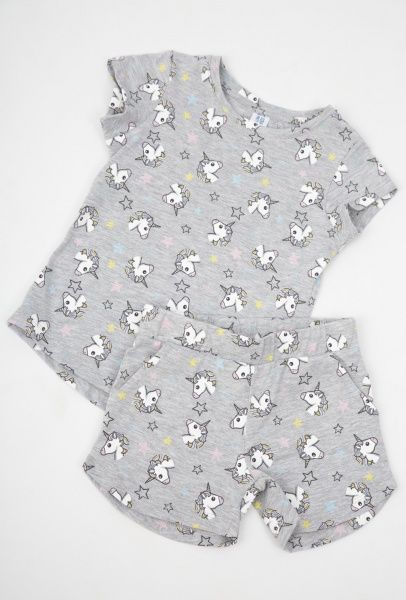 Костюм для дівчаток Luna Kids Unikorn р.122-128 світло-сірий із принтом 0033/12013 