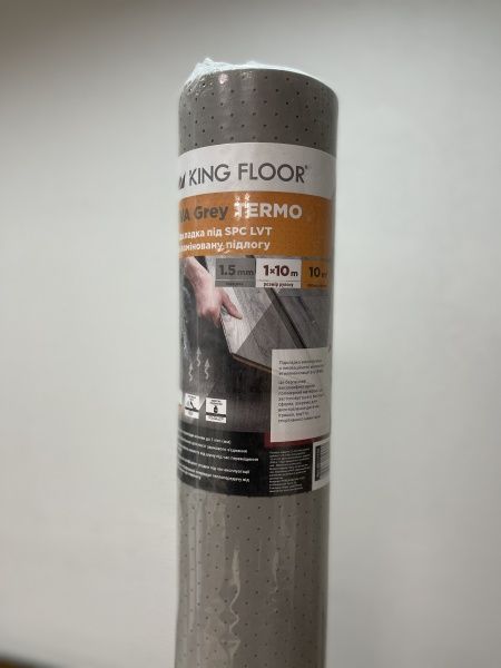 Подложка King Floor EVA Grey термо 10000x1000x1,5 мм ( рул.10 кв.м) 