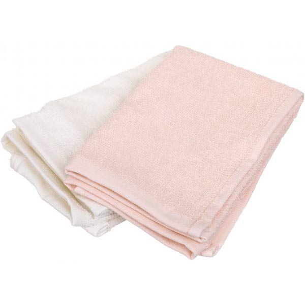 Набор полотенец в корзинке Basket 5 шт 30x30 см розовый с белым